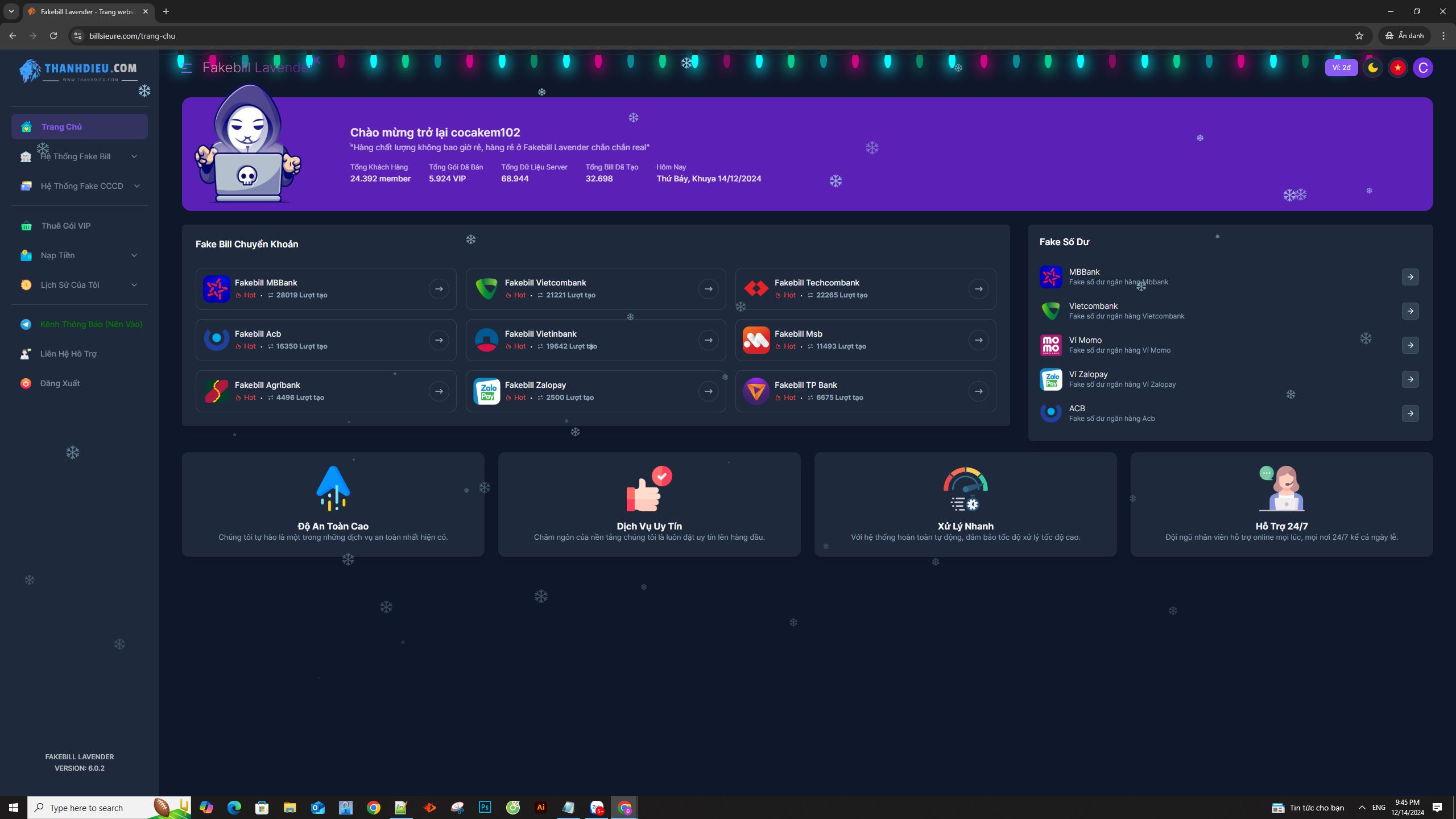 Code Fake Bill + Fake Cccd Nhiều Chức Năng