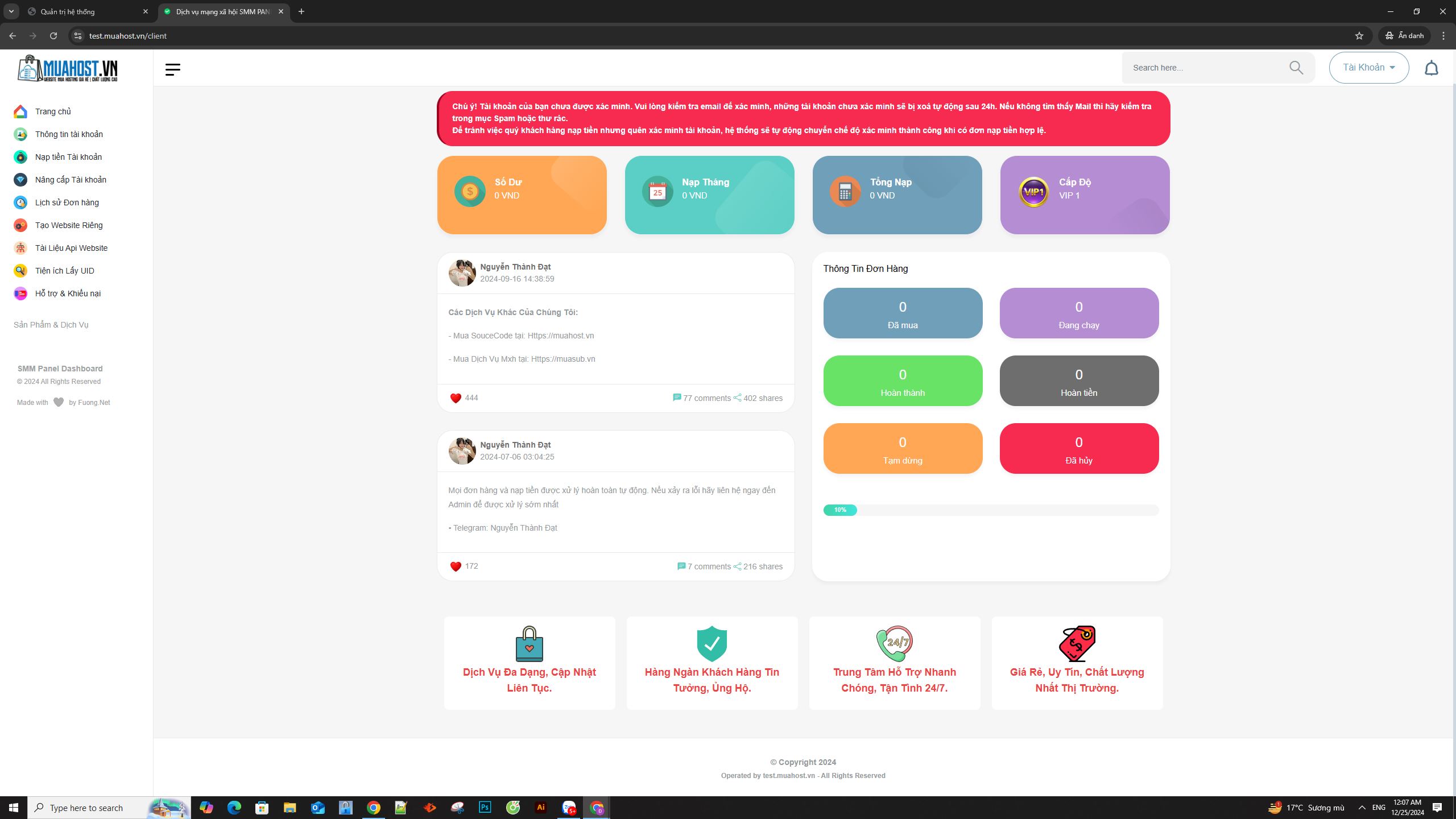 Share Code Dvmxh Smm V2 Api Nhiều Nguồn, Nạp ATM, Thẻ Cào Auto